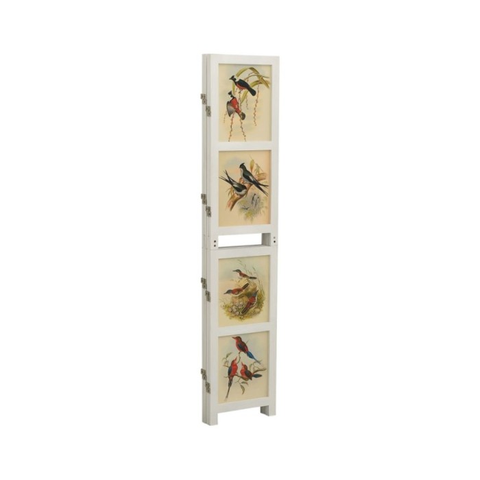 Cloison de séparation 4 panneaux Blanc 140x165 cm Bois solide