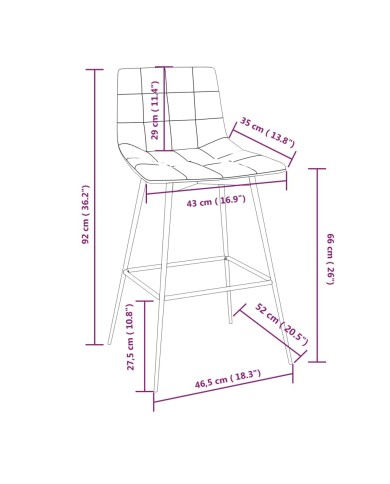 Tabouret de bar Marron foncé Similicuir
