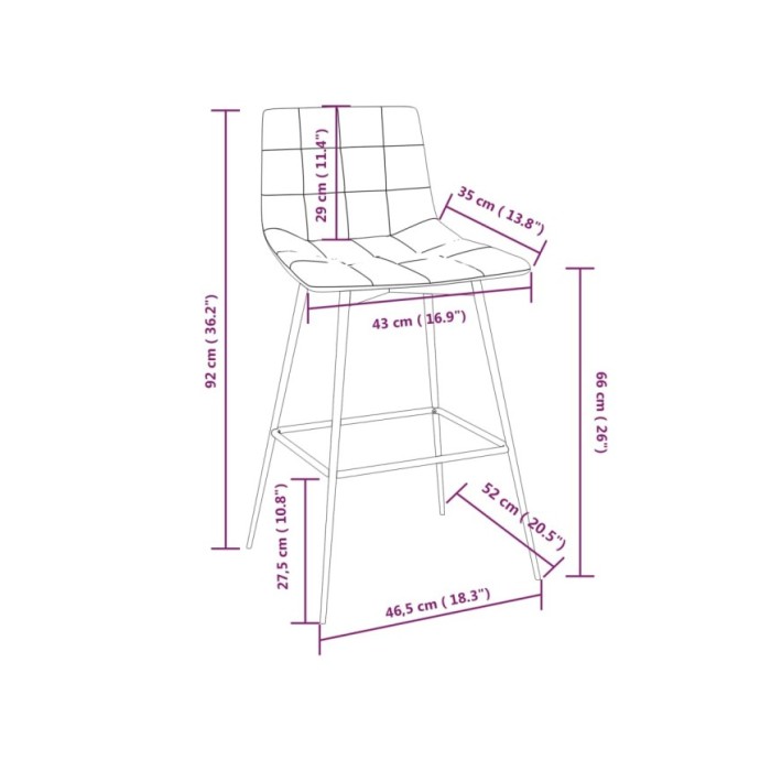 Tabouret de bar Marron foncé Similicuir