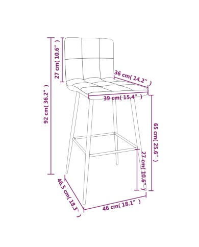 Tabourets de bar 2 pcs Marron clair Similicuir