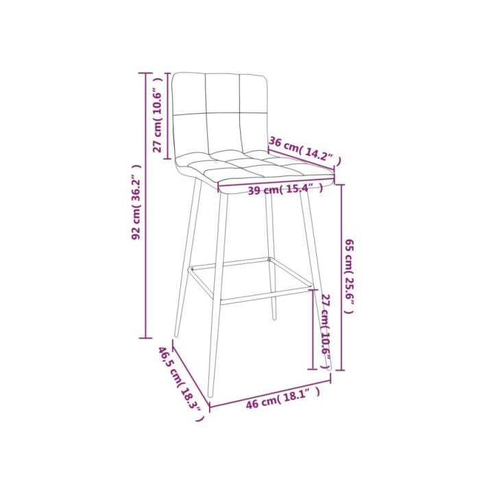 Tabourets de bar 2 pcs Marron clair Similicuir