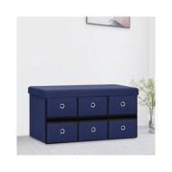Banc de rangement pliable Bleu 76x38x38 cm Faux lin