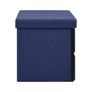 Banc de rangement pliable Bleu 76x38x38 cm Faux lin