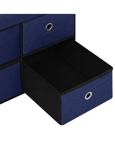 Banc de rangement pliable Bleu 76x38x38 cm Faux lin