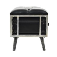 Banc de rangement 110 cm Noir Similicuir