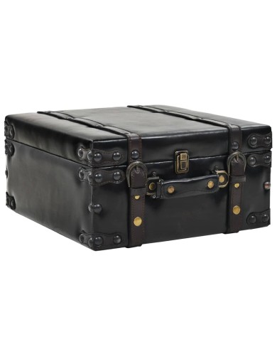 Banc de rangement 110 cm Noir Similicuir
