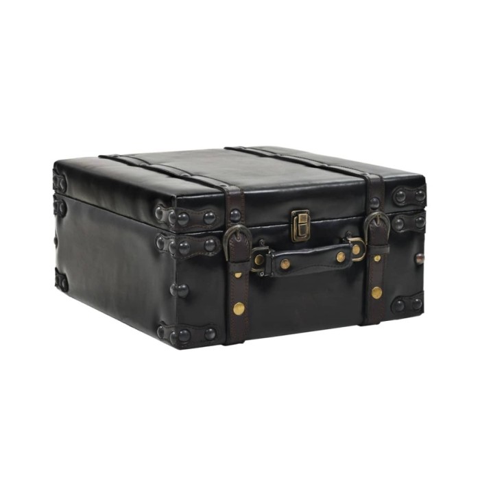 Banc de rangement 110 cm Noir Similicuir