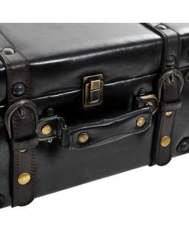 Banc de rangement 110 cm Noir Similicuir