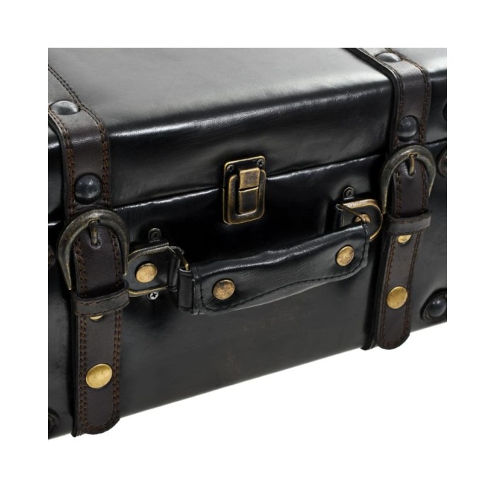 Banc de rangement 110 cm Noir Similicuir