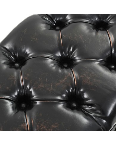 Banc de rangement 110 cm Noir Similicuir
