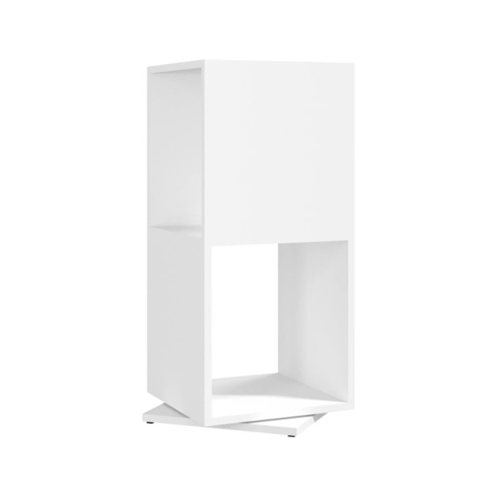 Armoire rotative Blanc 34,5x34,5x75,5 cm Bois d’ingénierie