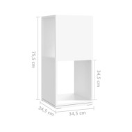 Armoire rotative Blanc 34,5x34,5x75,5 cm Bois d’ingénierie