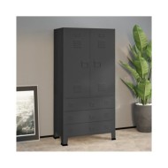 Garde-robe industrielle Anthracite 90x50x180 cm Métal