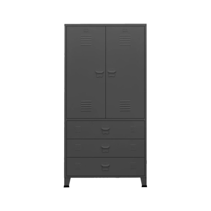 Garde-robe industrielle Anthracite 90x50x180 cm Métal