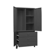 Garde-robe industrielle Anthracite 90x50x180 cm Métal