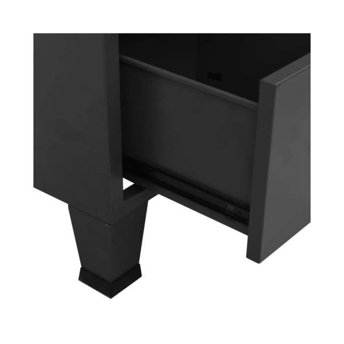 Garde-robe industrielle Anthracite 90x50x180 cm Métal