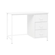 Bureau industriel avec tiroirs Blanc 105x52x75 cm Acier