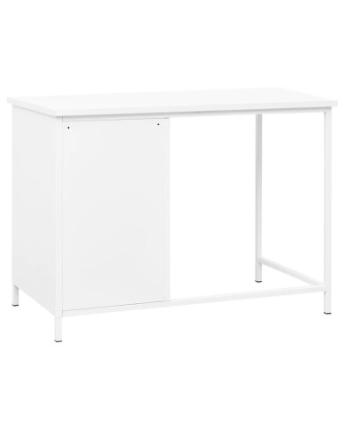 Bureau industriel avec tiroirs Blanc 105x52x75 cm Acier