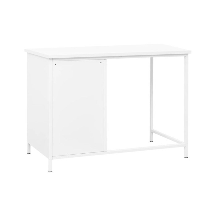 Bureau industriel avec tiroirs Blanc 105x52x75 cm Acier