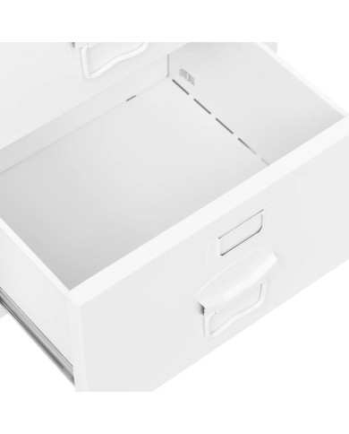 Bureau industriel avec tiroirs Blanc 105x52x75 cm Acier