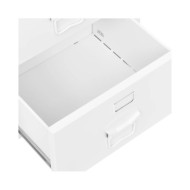 Bureau industriel avec tiroirs Blanc 105x52x75 cm Acier