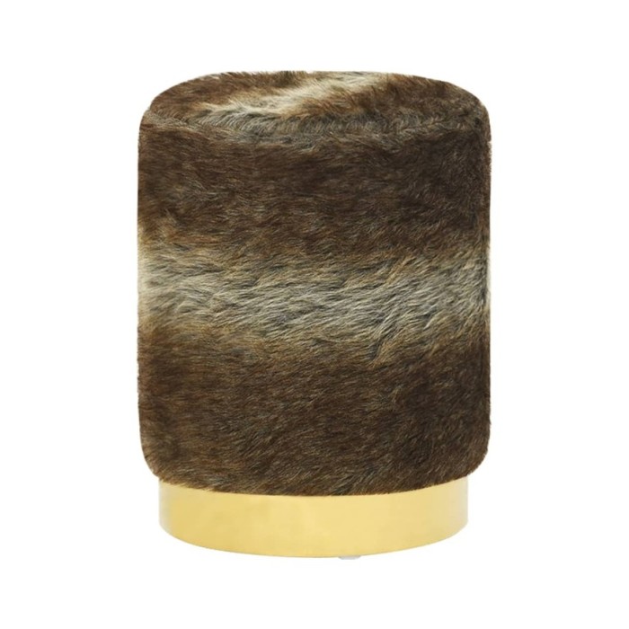 Tabouret rond Couleur mélangée Peluche