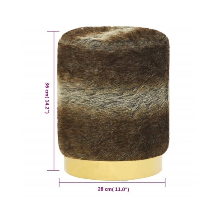 Tabouret rond Couleur mélangée Peluche