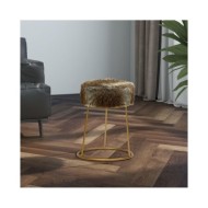 Tabouret rond Mélange de couleurs Peluche