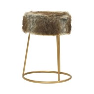 Tabouret rond Mélange de couleurs Peluche