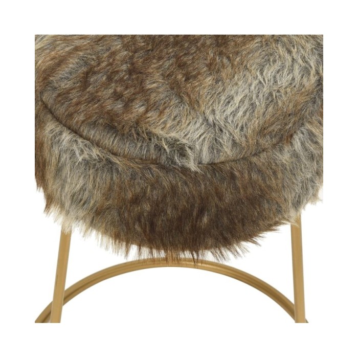 Tabouret rond Mélange de couleurs Peluche