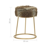 Tabouret rond Mélange de couleurs Peluche