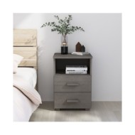Table de chevet Gris clair 40x35x62 cm Bois de pin solide