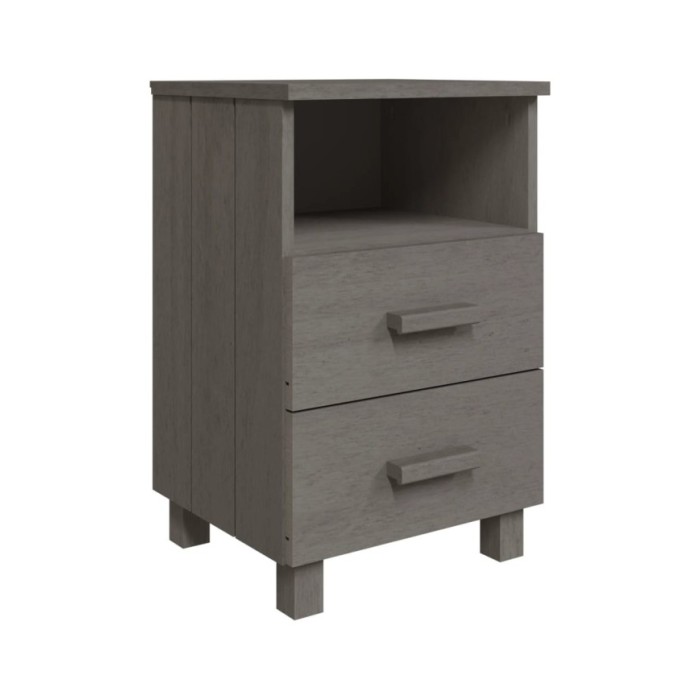 Table de chevet Gris clair 40x35x62 cm Bois de pin solide