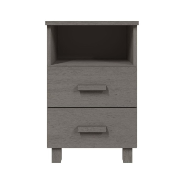 Table de chevet Gris clair 40x35x62 cm Bois de pin solide