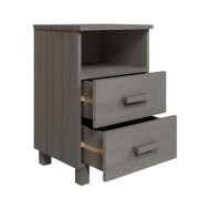 Table de chevet Gris clair 40x35x62 cm Bois de pin solide