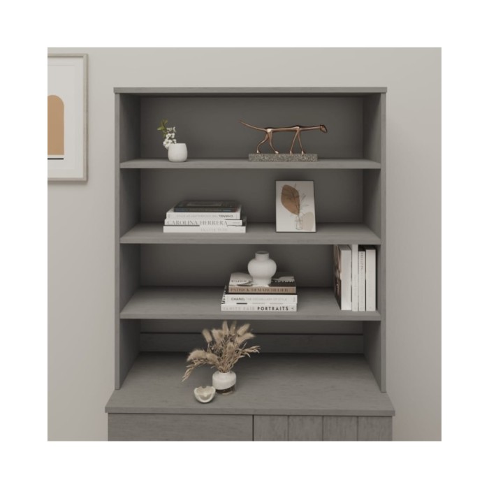 Dessus de buffet Gris clair 90x30x100 cm Bois massif de pin