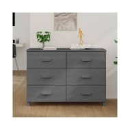 Buffet Gris foncé 113x40x80 cm Bois massif de pin