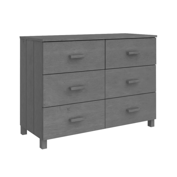 Buffet Gris foncé 113x40x80 cm Bois massif de pin