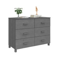 Buffet Gris foncé 113x40x80 cm Bois massif de pin