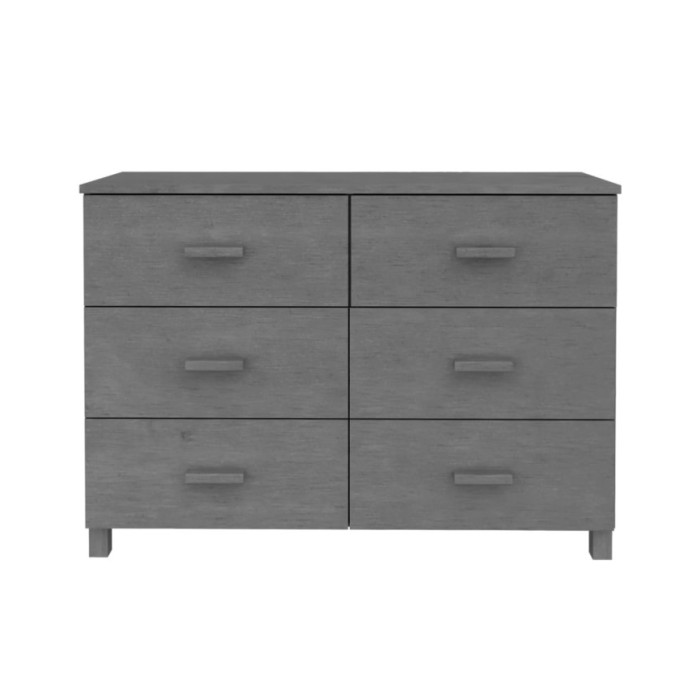 Buffet Gris foncé 113x40x80 cm Bois massif de pin