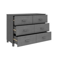 Buffet Gris foncé 113x40x80 cm Bois massif de pin