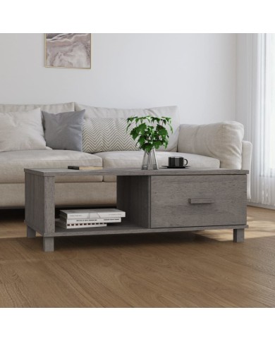 Table basse Gris clair 100x55x35 cm Bois massif de pin