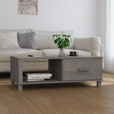 Table basse Gris clair 100x55x35 cm Bois massif de pin