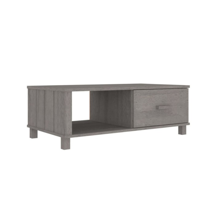 Table basse Gris clair 100x55x35 cm Bois massif de pin