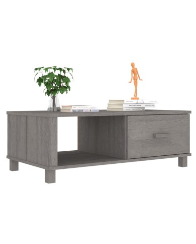 Table basse Gris clair 100x55x35 cm Bois massif de pin
