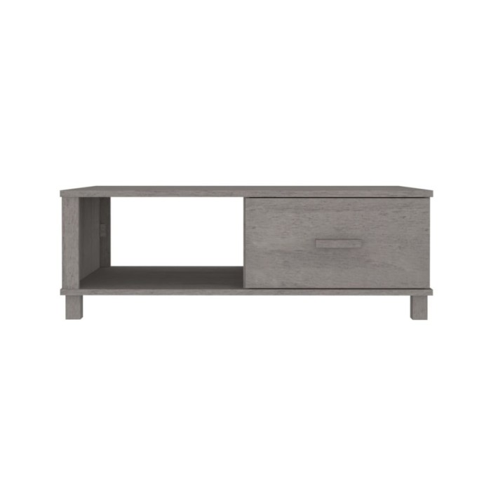 Table basse Gris clair 100x55x35 cm Bois massif de pin