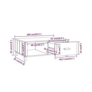 Table basse Gris clair 100x55x35 cm Bois massif de pin