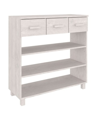 Table console Blanc 90x35x90 cm Bois massif de pin