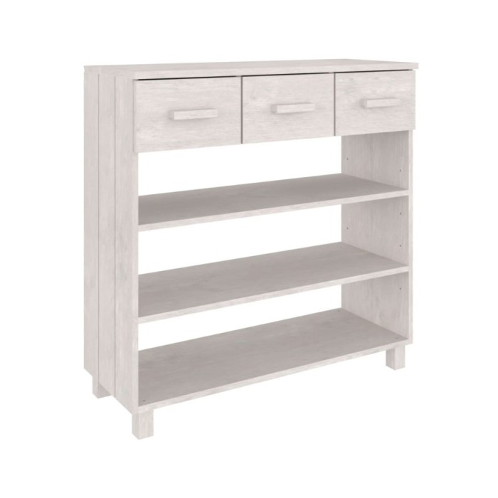 Table console Blanc 90x35x90 cm Bois massif de pin