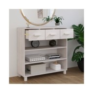 Table console Blanc 90x35x90 cm Bois massif de pin